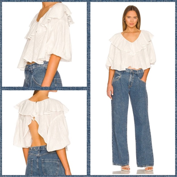 Free People Tops - NWT Free People Zuri Blouse in Ivory. Size XS